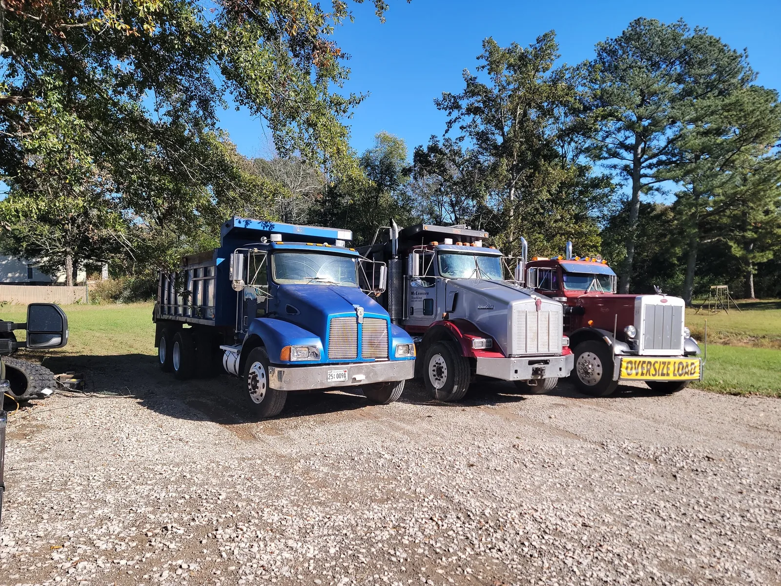 Our dump trucks lined up