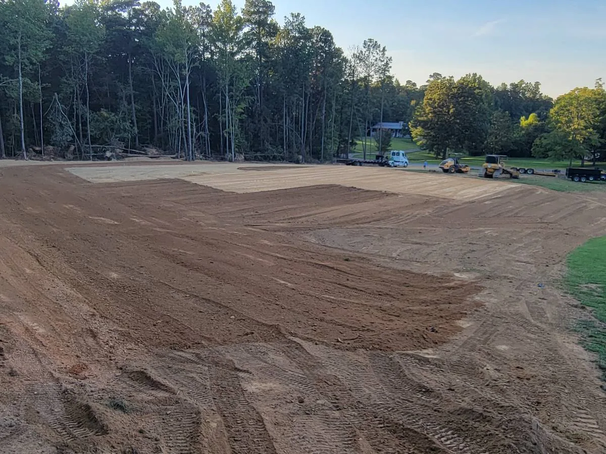 Eighty by eighty pad built with a twelve foot cut and seven foot fill